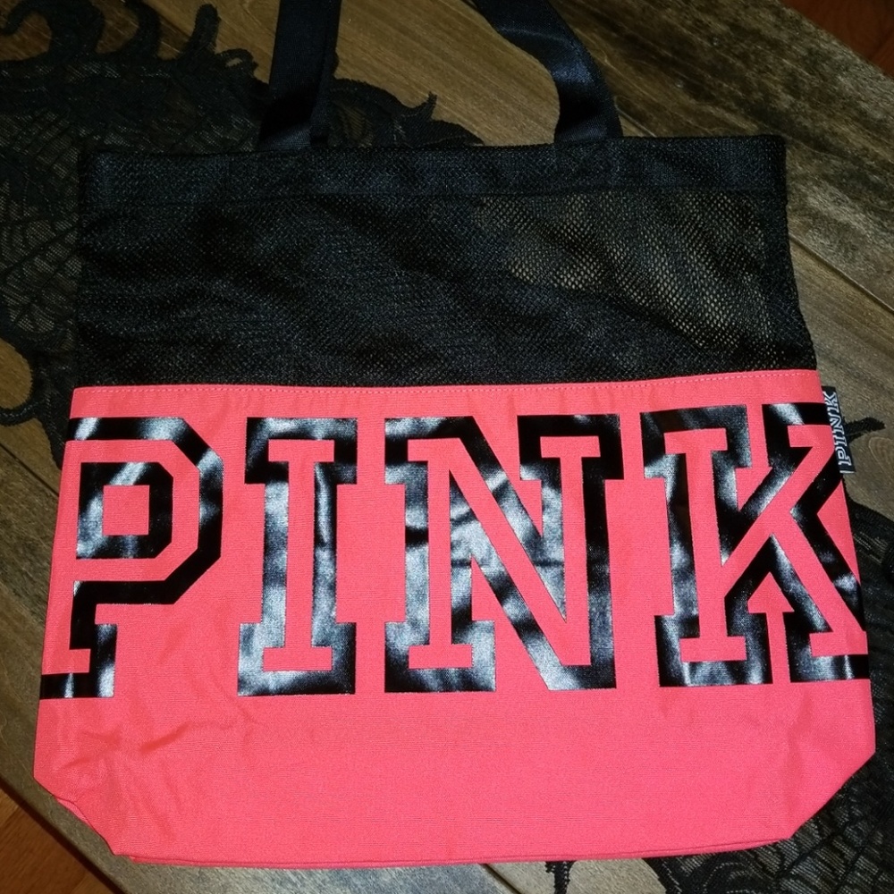 Pink tote bag mesh